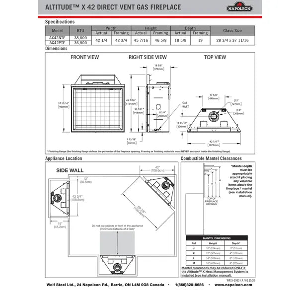 Load image into Gallery viewer, Napoleon AX42 Altitude X Direct Vent Gas Fireplace
