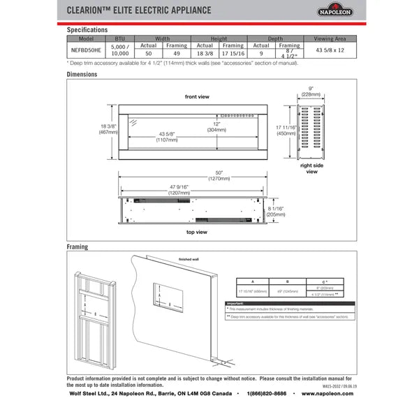 Load image into Gallery viewer, Napoleon CLEARion Elite 50 See Through Electric Fireplace
