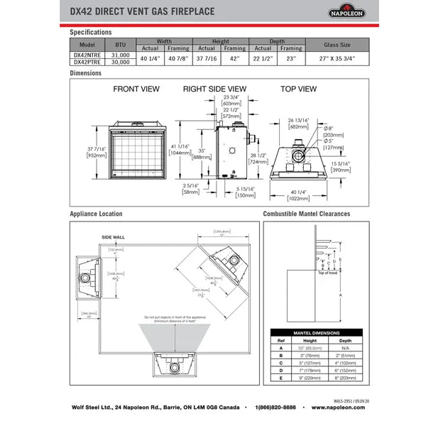 Load image into Gallery viewer, Napoleon Ascent Deep DX42 Direct Vent Gas Fireplace
