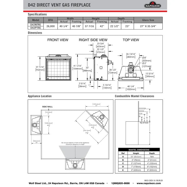 Load image into Gallery viewer, Napoleon Ascent Deep D42 Direct Vent Gas Fireplace
