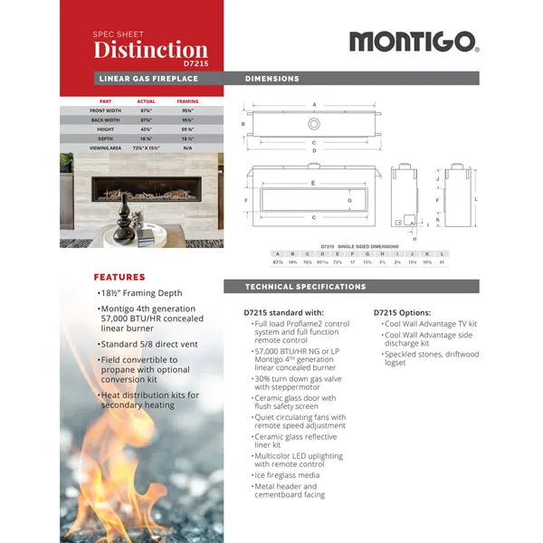 Load image into Gallery viewer, Montigo Distinction D7215 Direct Vent Fireplace
