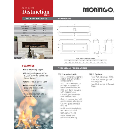 Montigo Distinction D7215 Direct Vent Fireplace