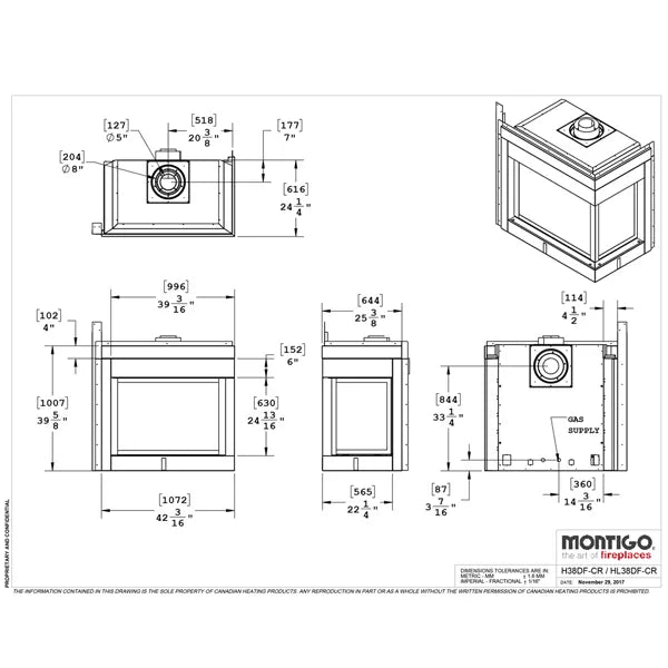 Load image into Gallery viewer, Montigo Divine Corner H38DFCL/CR Direct Vent Gas Fireplace
