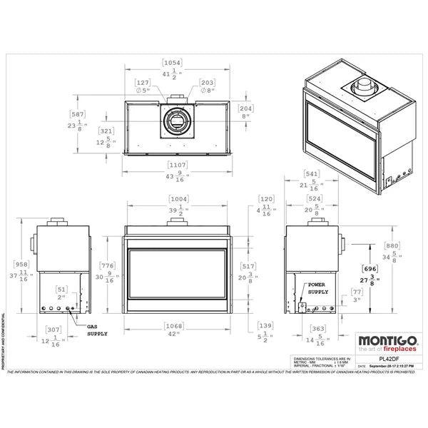 Load image into Gallery viewer, Montigo Phenom PL42DF Direct Vent Gas Fireplace
