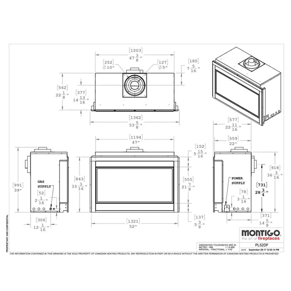 Load image into Gallery viewer, Montigo Phenom P52DF Direct Vent Gas Fireplace
