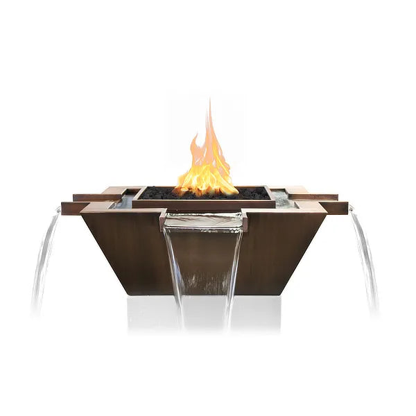 Maya Copper 4-Way Fire & Water Bowl