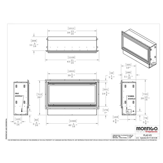 Montigo Mahana PL42VO Ventless Outdoor Gas Fireplace - 42"