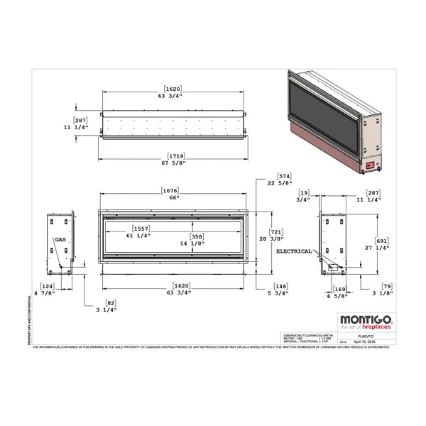 Load image into Gallery viewer, Montigo Mahana PL60VO Ventless Outdoor Gas Fireplace - 60&quot;
