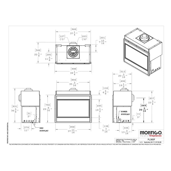 Load image into Gallery viewer, Montigo Phenom PL38DF Direct Vent Gas Fireplace
