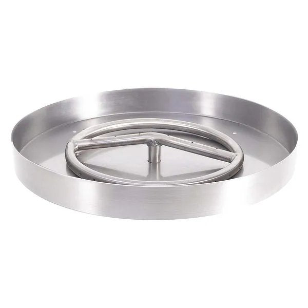 Round Stainless Steel Burner with Lip-Less Drop-In Pan – ALFRESCO DEPOT ...