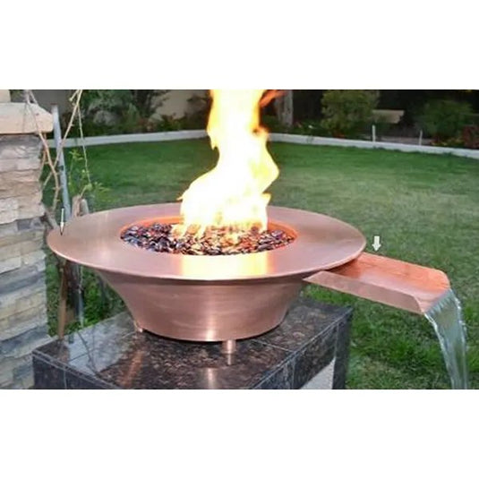 36"x12" Copper Fire & Water Bowl w/Electronic Ignition - NG