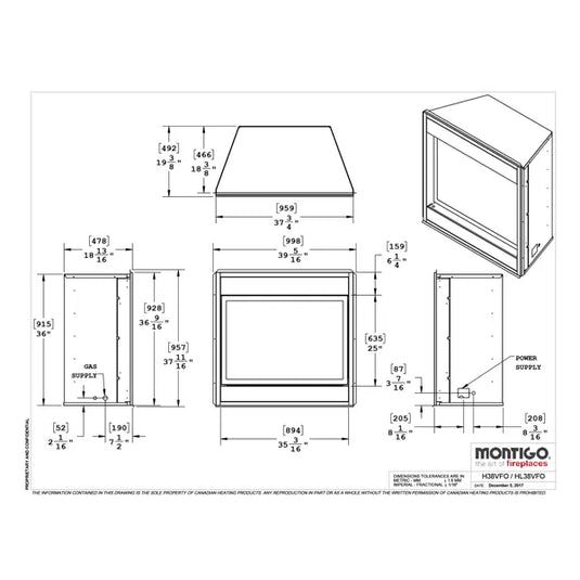 Montigo Divine HL38VFO Ventless Outdoor Gas Fireplace