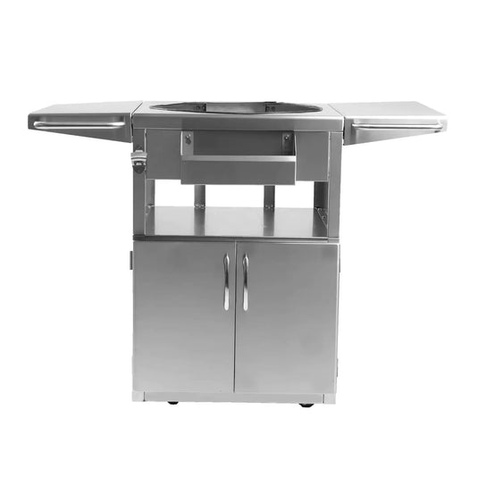 Blaze 20-Inch Cast Aluminum Kamado Grill On Deluxe Stainless Steel Cart - BLZ-20-KAMADO