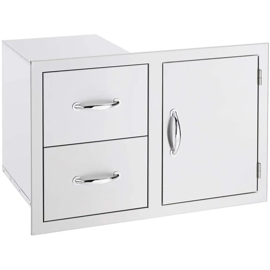 Summerset 30-Inch Stainless Steel Flush Mount Access Door & Double Drawer Combo - SSDC-1