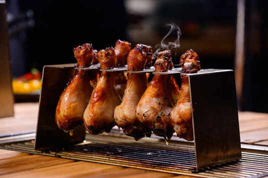 Festavolo Chicken Leg Rack holding chicken legs for grilling