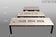 Load image into Gallery viewer, Festavolo FORTE dining grill tables in Giorno finish, shown in PICCOLO, MEDIO, and GRANDE sizes
