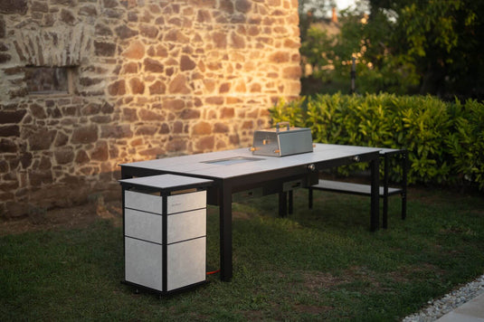 Festavolo FORTE MEDIO HPL dining grill table in Giorno color