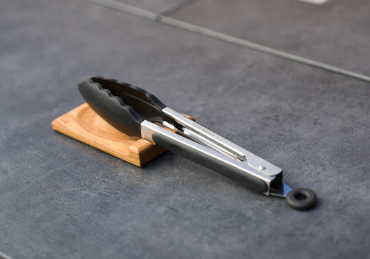 Festavolo Grill Tongs with Thermo-Ash Wooden Rest
