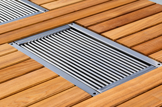 Festavolo Stainless Steel Grill Grate installed on a grill table