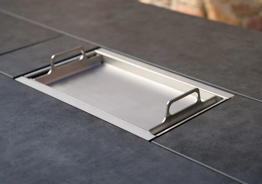 Festavolo Stainless Steel Plancha installed on the grill unit