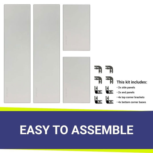 Rectangular Glass Flame Guard for 18" x 6" Drop-In Fire Pit Pan