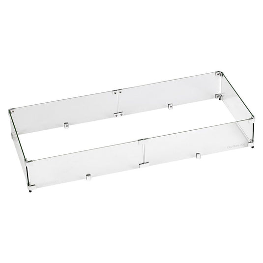 Rectangular Glass Flame Guard for 36" x 12" Drop-In Fire Pit Pan