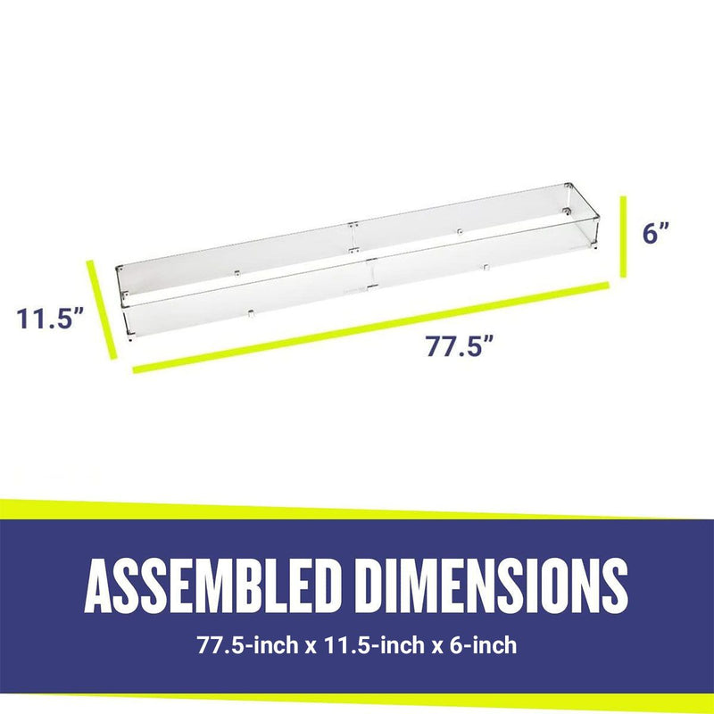 Load image into Gallery viewer, Linear Glass Flame Guard for 72&quot; x 6&quot; Linear Drop-In Fire Pit Pan
