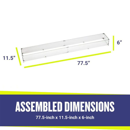 Linear Glass Flame Guard for 72" x 6" Linear Drop-In Fire Pit Pan