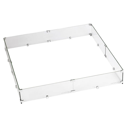 Square Glass Flame Guard for 36" Square Drop-In Fire Pit Pan