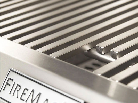 Fire Magic Choice C430s 24-Inch Gas Grill on Patio Post with Fold-Out Shelves and Timer