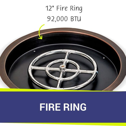 19" Round Oil Rubbed Bronze Drop-In Pan with Spark Ignition Kit (12 Ring) - Natural Gas Bundle