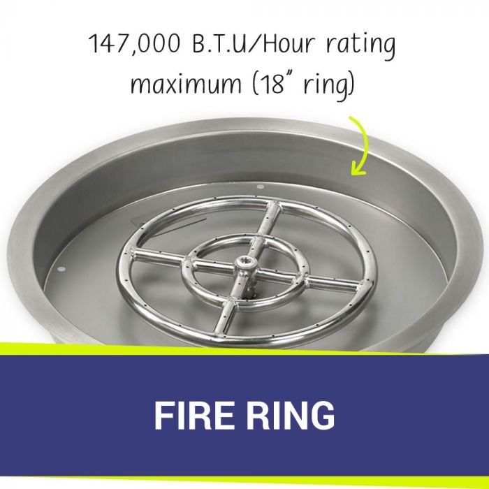 Load image into Gallery viewer, 25&quot; Round Drop-In Pan with Match Light Kit (18&quot; Fire Pit Ring) - Natural Gas Bundle
