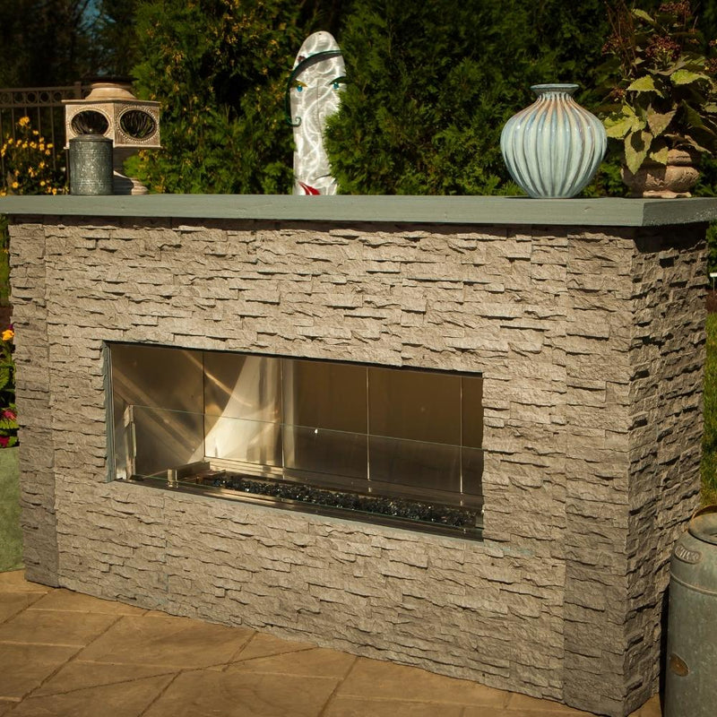 Load image into Gallery viewer, Firegear Kalea Bay Outdoor Linear Vent Free Gas Fireplace with LED Lights
