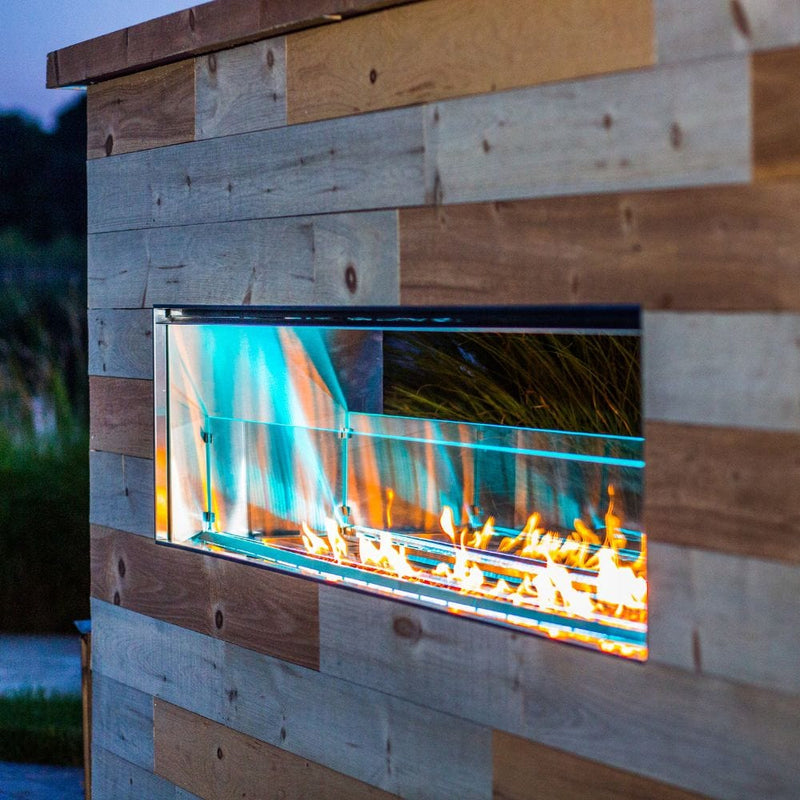 Load image into Gallery viewer, Firegear Kalea Bay Outdoor Linear Vent Free Gas Fireplace with LED Lights
