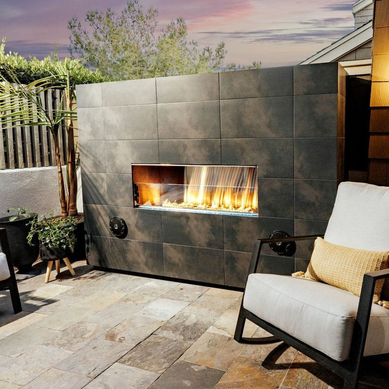 Load image into Gallery viewer, Firegear Kalea Bay Outdoor Linear Vent Free Gas Fireplace with LED Lights
