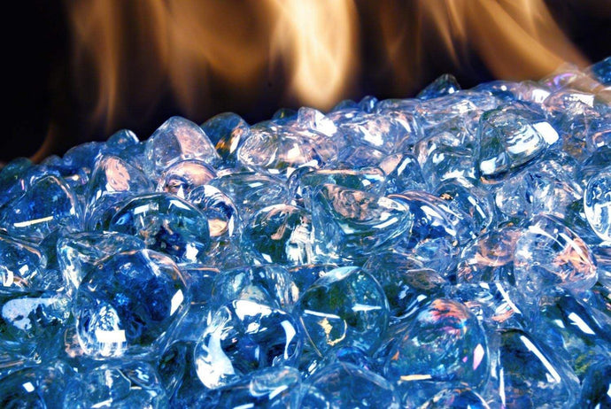 American Fyre Designs 10-Pound Diamond Nugget Fire Glass, Steel Blue