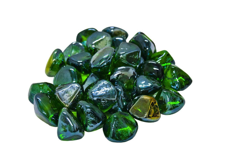 Load image into Gallery viewer, American Fyre Designs 10-Pound Diamond Nugget Fire Glass, Emerald
