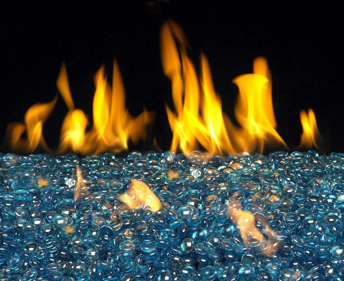 American Fyre Designs 10-Pound Fire Glass Gems, Blue Topaz