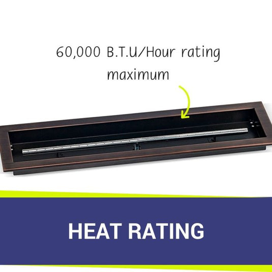 30" x 6" Linear Channel Oil Rubbed Bronze Drop-In Pan with Spark Ignition Kit - Natural Gas Bundle