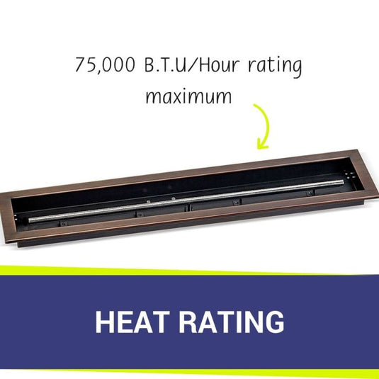 36" x 6" Linear Channel Oil Rubbed Bronze Drop-In Pan with Spark Ignition Kit - Natural Gas Bundle