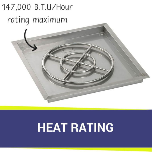 24" Square Stainless Steel Drop-In Pan with S.I.T. System (18" Ring) - Natural Gas