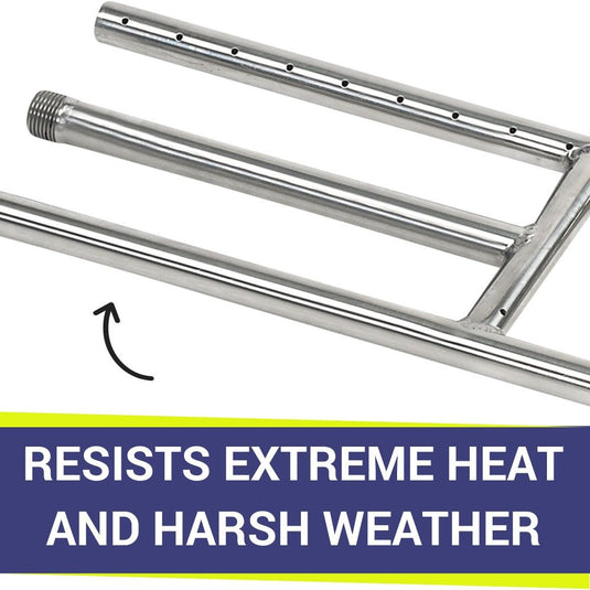 18" x 6" Stainless Steel H-Style Burner - Natural Gas