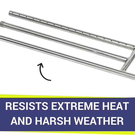 36" x 6" Stainless Steel H-Style Burner - Natural Gas