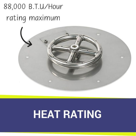 12" Round Stainless Steel Flat Pan with S.I.T. System (6" Ring) - Natural Gas