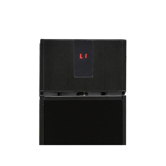 Close-up of the HEATSTRIP Enhance Black control display showing heat level L1