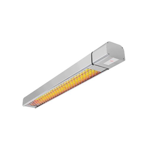 Heatstrip Intense electric infrared patio heater in white with remote and app control – 240V wall or ceiling mounted outdoor heater available in 2200W and 3200W models.