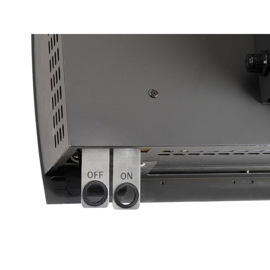 Close-up of the electronic on and off ignition control on the HEATSTRIP Portable LPG heater