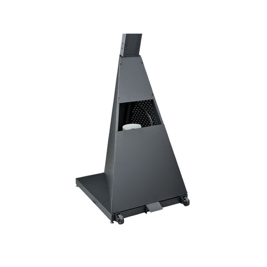 Rear view of the HEATSTRIP Portable LPG wheeled stand with concealed propane cylinder compartment