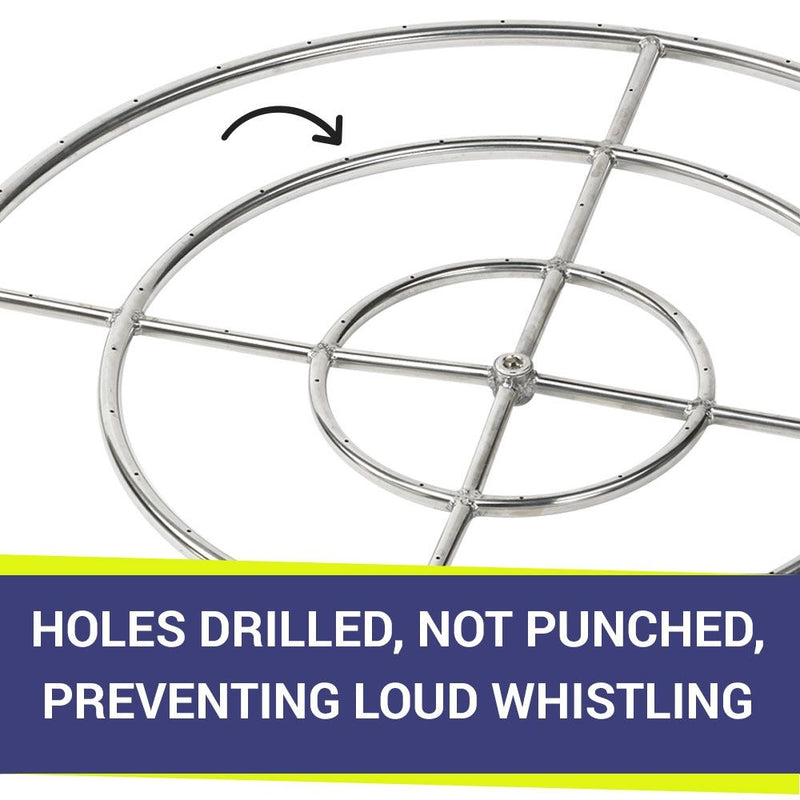 Load image into Gallery viewer, 36&quot; Triple-Ring Stainless Steel Burner with a 3/4&quot; Inlet
