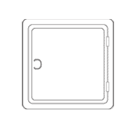 Load image into Gallery viewer, 2D diagram of the K&amp;W Manufacturing Fire Magic Clean Out Door showing basic product layout and design
